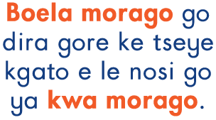 Boela morago go dira gore ke tseye kgato e le nosi go ya kwa morago.