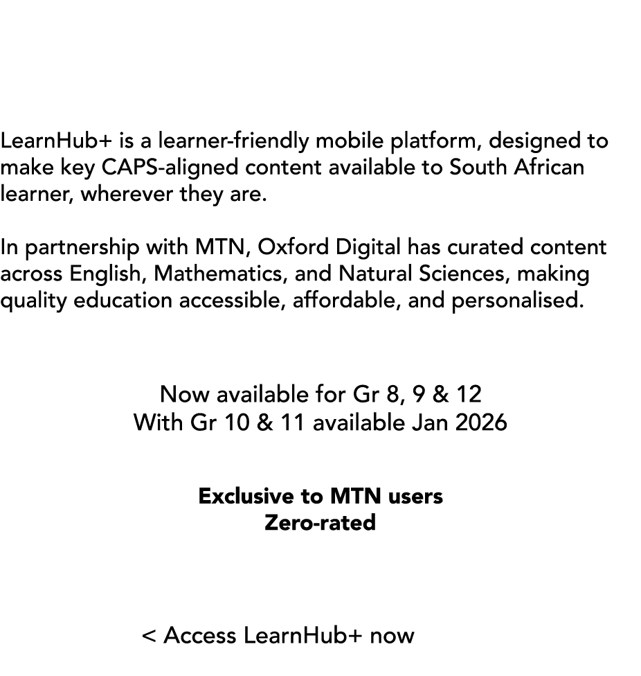  LearnHub+ is a learner friendly mobile platform, designed to make key CAPS aligned content available to South Africa...