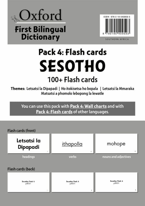 Oxford First Bilingual Dictionary Flash cards (pack 4) Sesotho